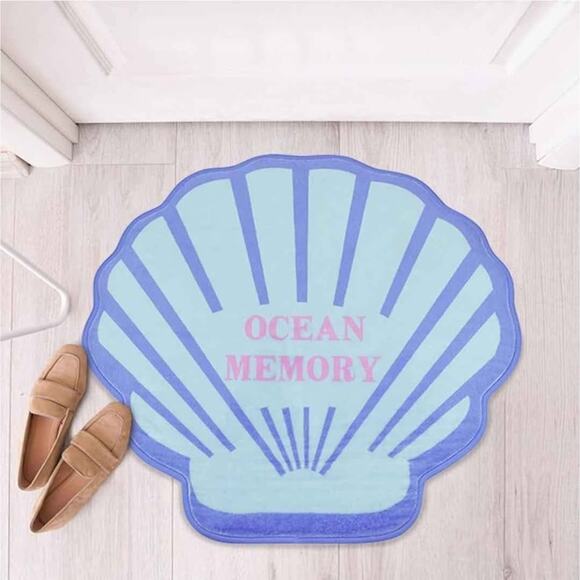 NEW Seashell Bathroom Rug, Non-Slip, Washable Plush Absorbent 24 x 22. - Picture 4 of 9